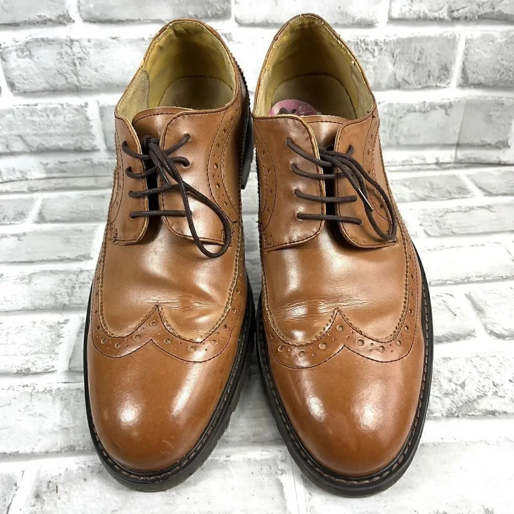 Steve Madden Remaine Men’s Size 11 Brown Leather Wingtip Oxfords Shoes